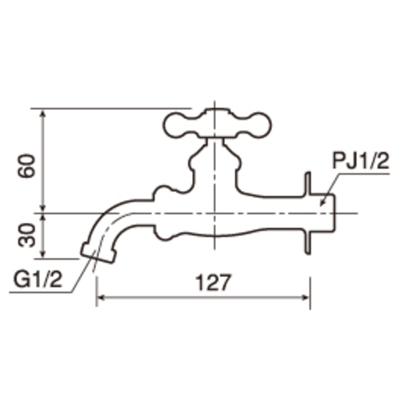 万能ホーム胴長水栓 メッキ | 造園資材館